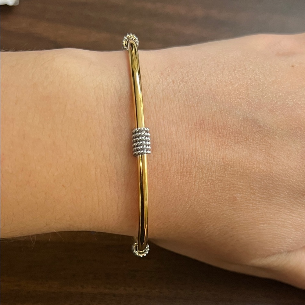 2 toned bangle cuff bracelet
